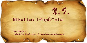 Nikolics Ifigénia névjegykártya